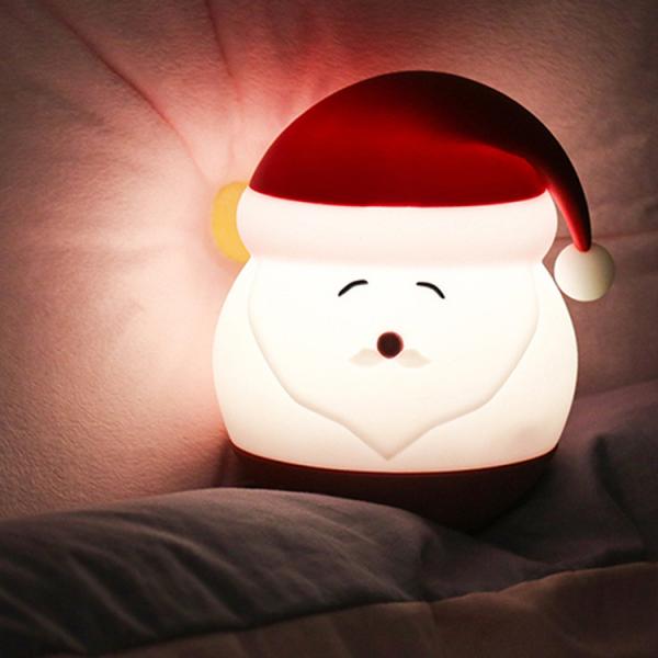 Luz de Natal para Crianças Lâmpada Lâmpada Bonita 16 Cores Toque Silicone Crianças Luz de Noite USB recarregável Baby luzes noturnas