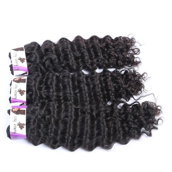 Black Rose wholesale grade 7A Deep  Wave peruvian virgin human hair