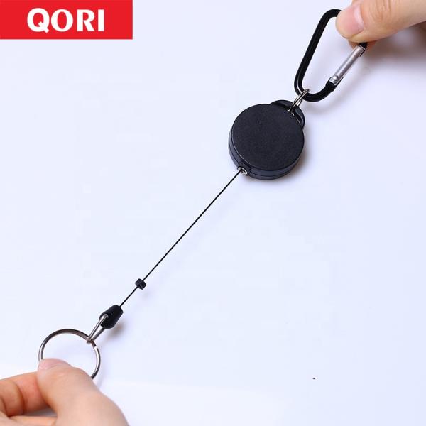 Deyi Badge ReelRetractable Keychain Heavy Duty Carabiner Badge Holder Tactical ID Coated Steel