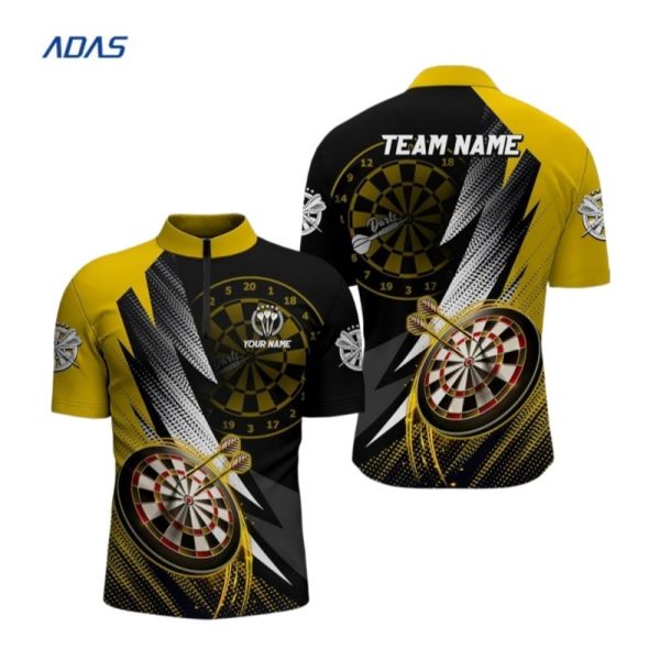 Full Custom Print Men's Dart Bowling shirt Quick Dry Breathable Crew dart top Wholesale
