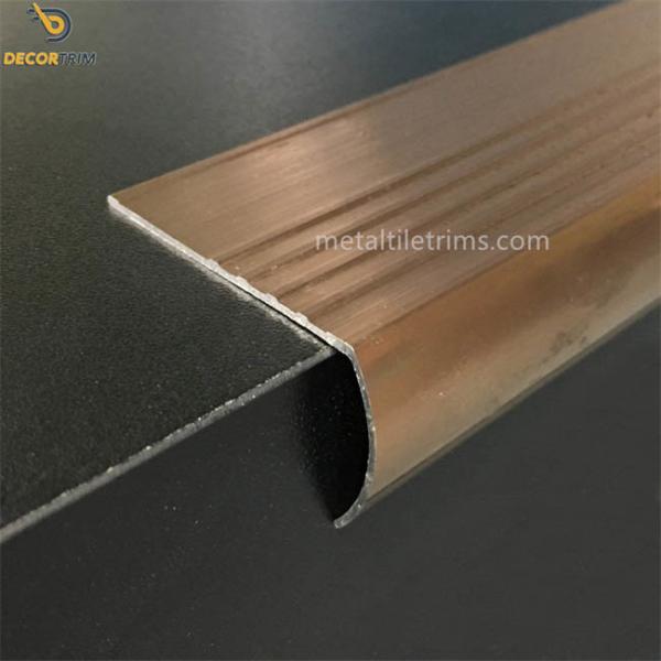 Metal Rose Gold Stair Nosing Tile Trim 40x25mm For Decoration