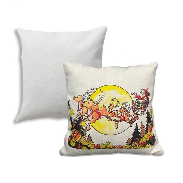 Cubierta de almohada de sublimación de lino blanco en blanco para la impresión de fotos de sublimación