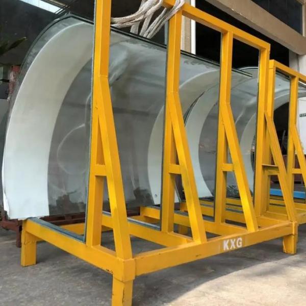 Customizable Curved Tempered Glass For Partition Bathroom Balustrade Building Construction Essential