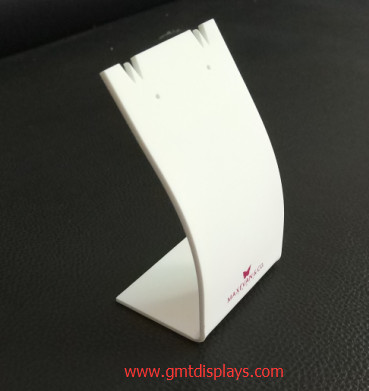 3mm Arched White Acrylic Jewelry Necklace Display Perspex Jewellery Bangle Rack W/ Earring Holes
