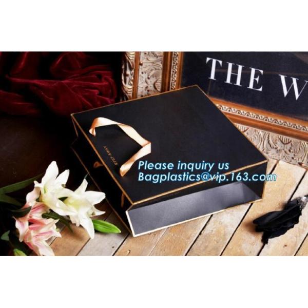 Gold Stamping Glossy Lamination Paper Rope Handle Paper Carrier Bag Custom Design paper carrier bag with rope handle