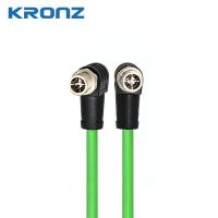 Conectores M12 Ethernet/IP con ángulo masculino de cadena de arrastre de PVC con blindaje M12 Conector de código X 8 pin