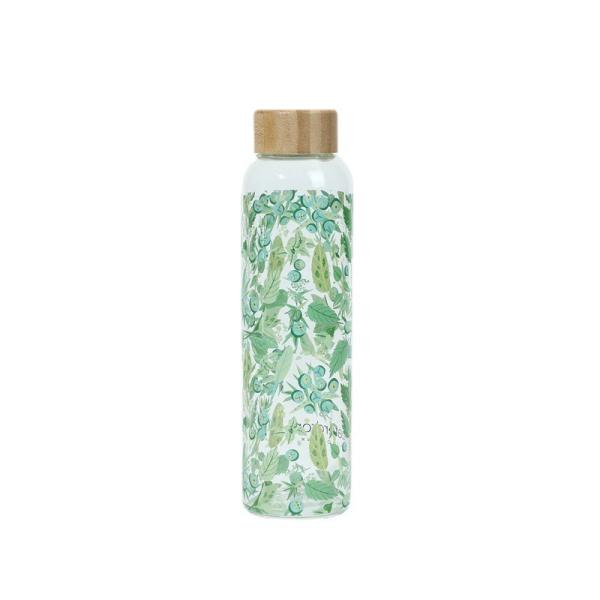 Eco Friendly 20 0Z Water Glass Drinking Bottles With Bamboo Lid