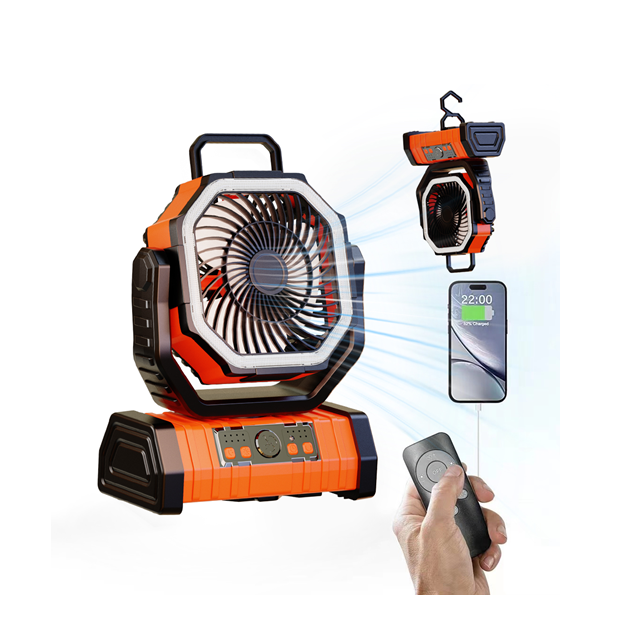 270 degree Rotating Camping Fan-20,000mAh Battery, 3-in-1 Portable, Night Light & Power Bank