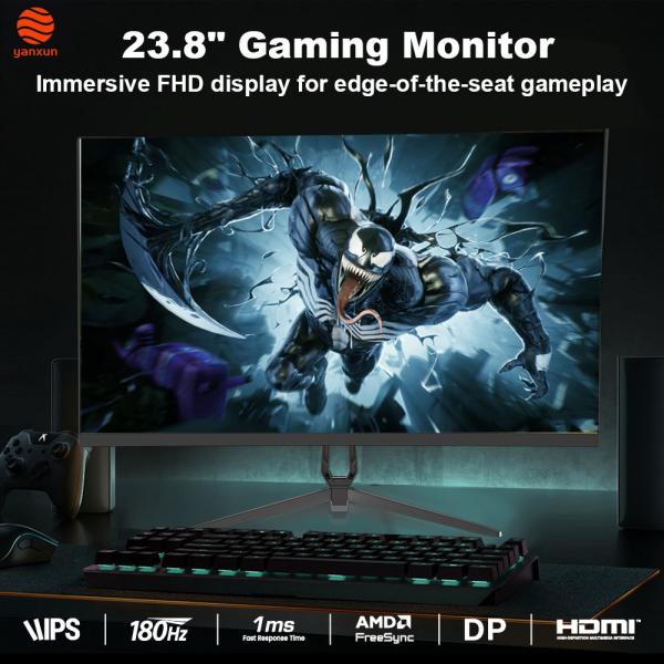 Monitor Gaming de 23.8 pulgadas 180Hz con Iluminación RGB, 99% SRGB, Color Negro