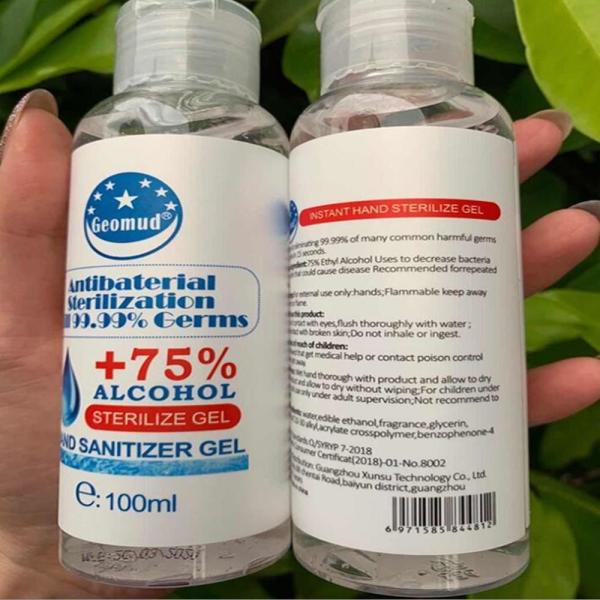 100ML 75% Alcohol Anti Bacterial Hand Sanitiser Gel CE FDA For Adults / Children