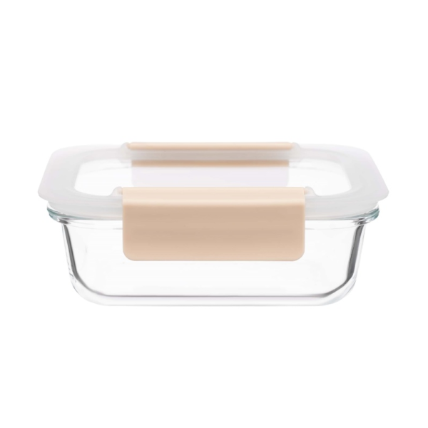 IKOO Dual-Lock Glass Food Container with Transparent Glass Lid