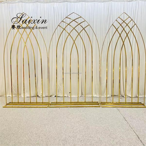 Wedding Decoration Backdrop Curtain White Gold Double Cloth Custom Backdrop Wedding Drapes