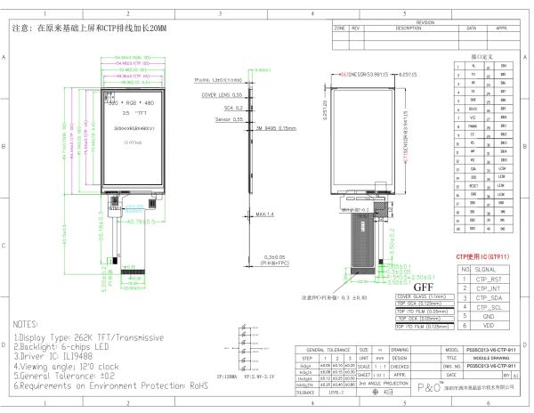 Polcd 3.5 Inch QVGA LCD Display Featured 320x480 Resolution MCU SPI Interface Touch Panel 3.5 TFT LCD Modules