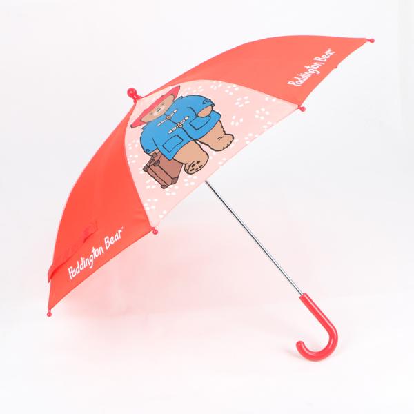 Cute Cartoon Kids Rain Umbrella With Bear Printing Zinc Plating Safe Frame