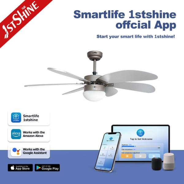 Simple Home 6 MDF Blades Silver Color Ceiling Fan with Remote Control and AC/DC Motor