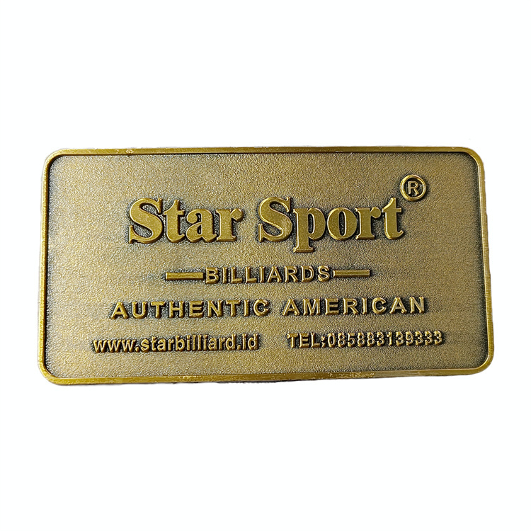 Custom-made Electroplated Antique Bronze Embossed Zinc Alloy Nameplate