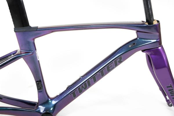 holographic black Small Carbon Road Bike Frame Set XXS for kids