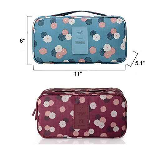 Fashionable Bra And Panty Travel Case / Portable Travel Lingerie Organizer Bag
