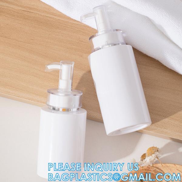 Shampoo Pump Bottle, Luxury Silver Cosmetic Packaging Face Cream Serum Essence Lotion Dispenser Pump Bottle