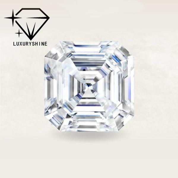 LuxuryShine VVS-VS Asscher Shape Lab Grown Diamond 0.1-10CT D-F Color white diamond With IGI Certificate 3EX Cut Stones