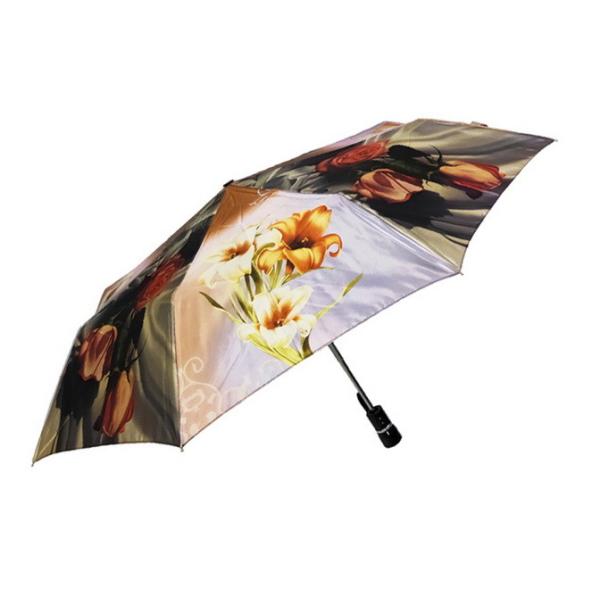 Compact Rainmate Umbrella , Travel Sun Umbrella Custom Prints Satin Fabric