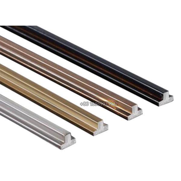 Solid T Shaped Stainless Steel Decorative Profiles For Cabinet Wardrobe