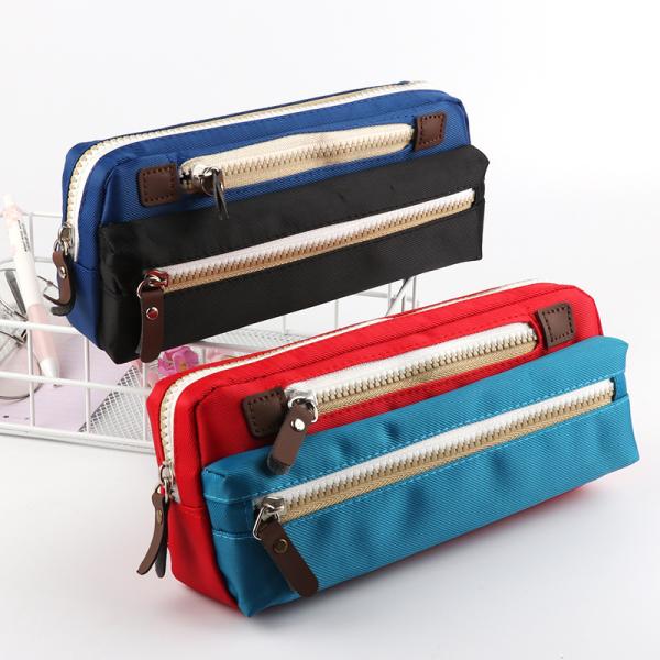 Canvas Pencil Case School Pencil Bag For Students Simple Candy Color Large-capacity Pencil Cases Stationery Cosmetic Bag