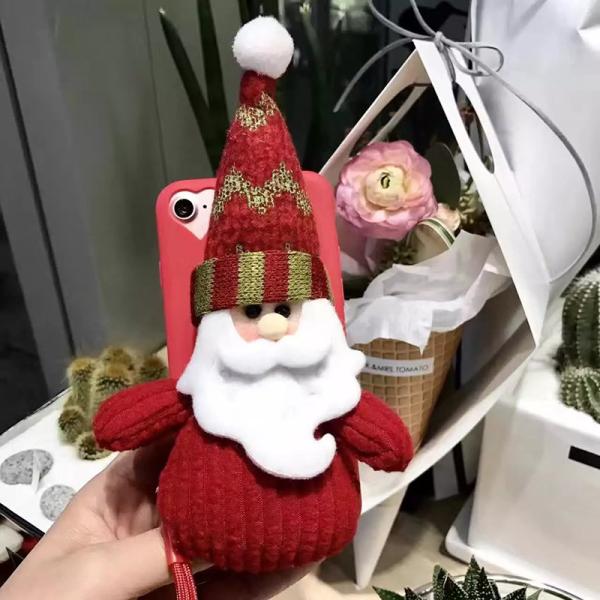Soft TPU Merry Christmas 3D Doll Santa Claus Scarf Snowman Back Cover Cell Phone Case For iPhone 7 6s Plus 5s