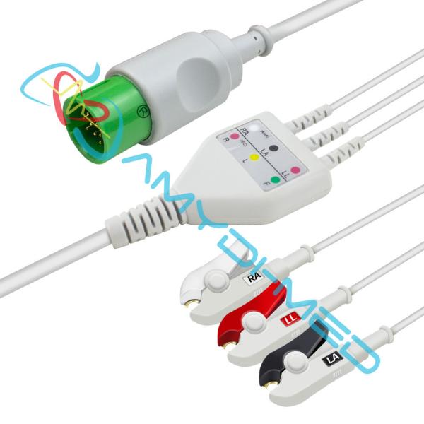 OEM ECG Cable 3 Lead Round 17 Pin Plug For SPACELABS ECG Monitors