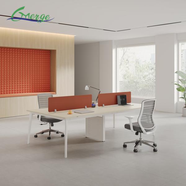 Adjustable Shelves and Glass Divider Functionality in Open Space Office Workstation