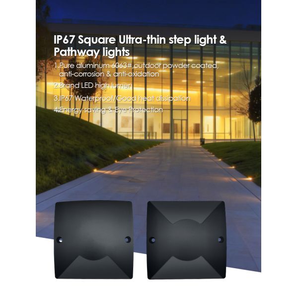 Deck Inground Lights Ultra-thin IP67 Waterproof 1W 3W DC12V 24V IK Rate 08 For Terrace Path