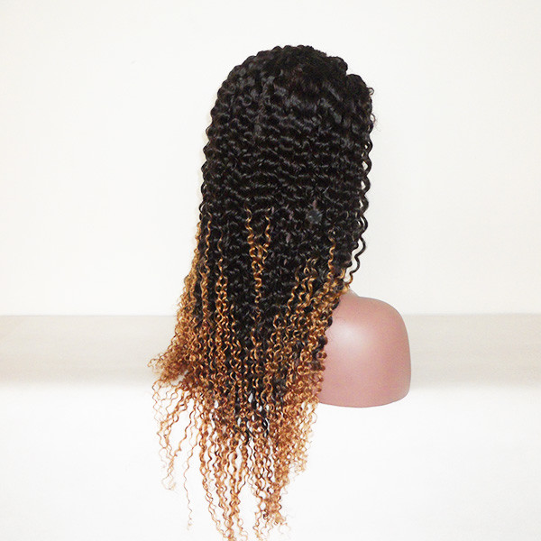 Brazilian Human Hair Full Lace Wigs Ombre Color with dark roots