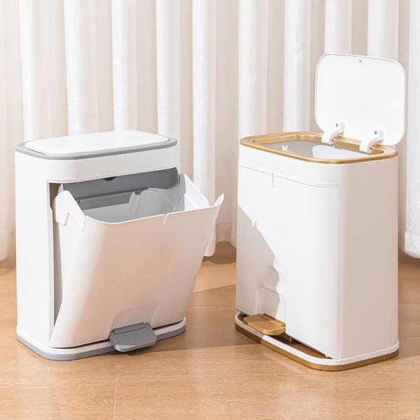 Household 2023 New Pedal Type with Cover Kitchen Living Room Toilet Toilet Large Capacity Automatic Packaging Trash Can