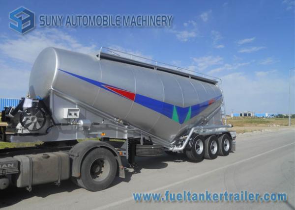 6 Wheels Mild Steel Dry Bulk Tanker Trailer Single Tyre 48000 L Volume