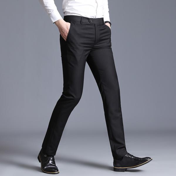 Anti-Shrink Loose Straight Men's Leisure Trousers for Business and Formal Occasions