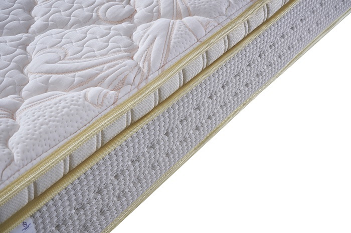 7 Inches Pocket Natural Spring Mattress With Latex  Wave Foam For Pressure Relief Support