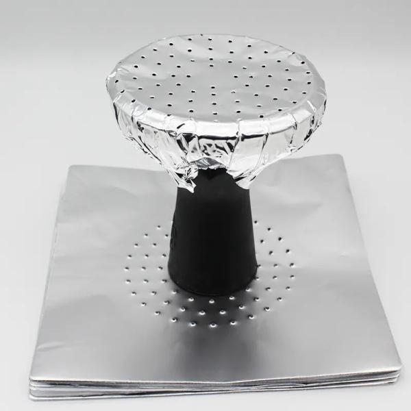 12cm 15mic Alumínio Folha Shisha Folha Narguilé Acessórios descartáveis Redondo Prepunchado
