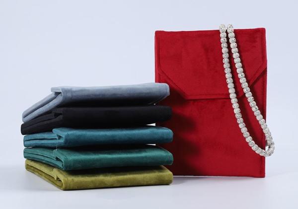Elegant Luxury Noble Eco Friendly Biodegradable Velvet Pearl Necklace Storage Bag Ring Earring Set Velvet Bag Fashion Dust-Proof Pendant Storage Set Bag