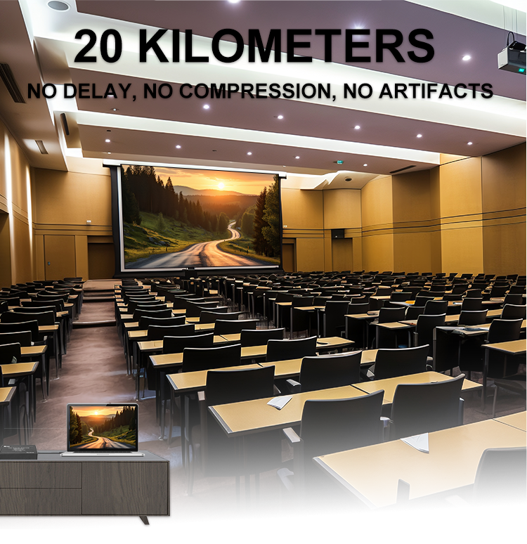 Zero Delay 30KM Fiber Optic KVM Extender with 4K30 Resolution for Industrial AV Transmission