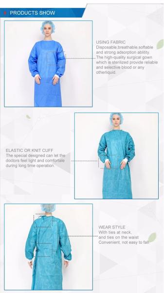 PP PE Disposable Dental Gowns With Elastic Cuff