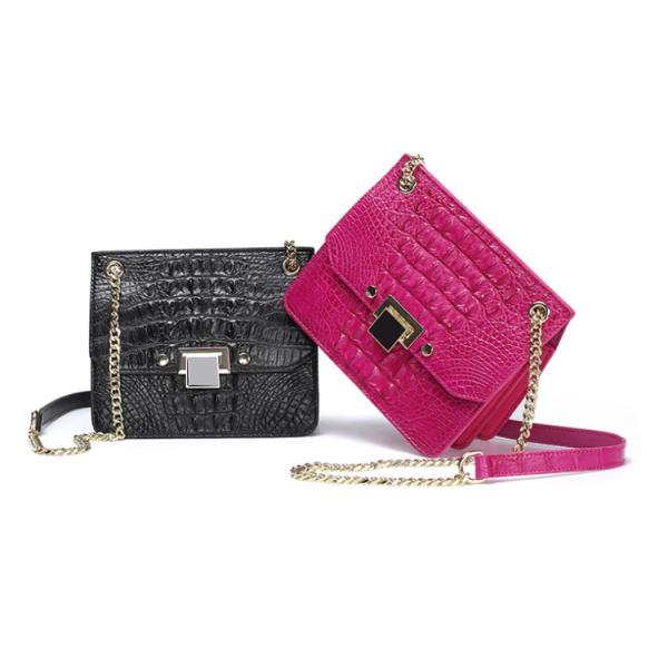 2019 alligator leather one-shoulder cross small square bag fashion crocodile leather ladies bag