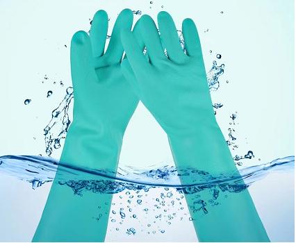 18 Inches 45CM Green Nitrile Chemical Resistant Gloves 22 Mil Restaurant Nitrile Gloves