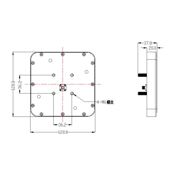 Размер антенны 128*128*20MM увеличения RFID класса продукции IP67 высокий для управления доступом