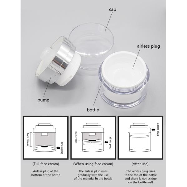 Опарник личной заботы безвоздушный со штейновым серебряным воротником 15g 30g 50g