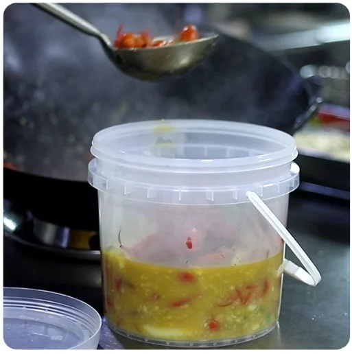 Multi Color Portable Plastic Bucket Food Grade PP Square Bucket 100ml-6000ml