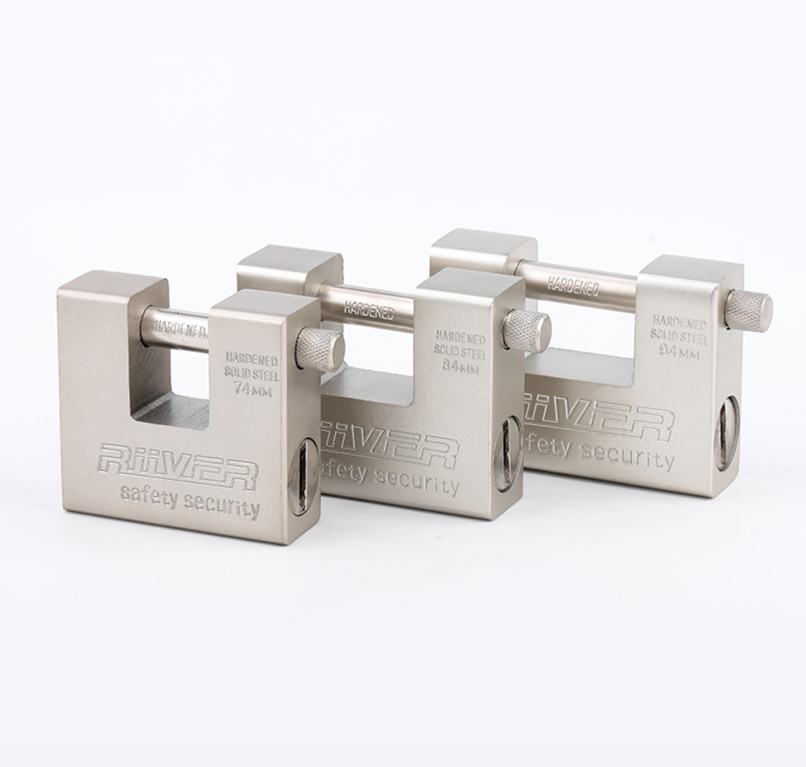 74mm 84mm 94mm High Security Padlock Matt Nickle Plated Rectangular Padlock