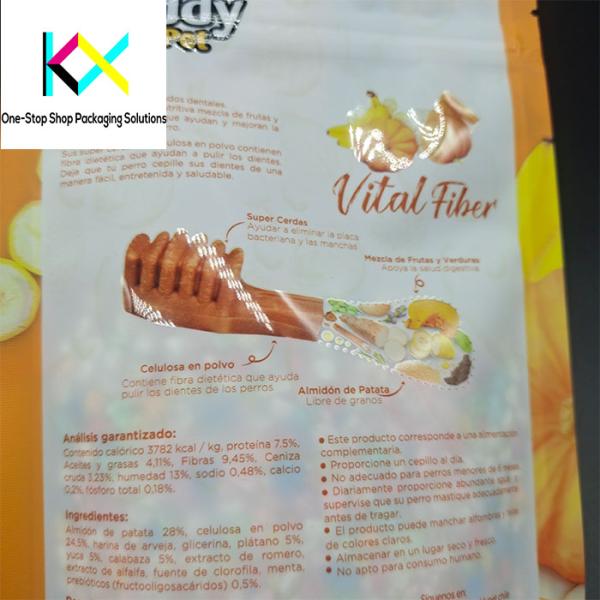 Custom Printed Recycling Pet Food Pouches With Spot Glossy Clear Window