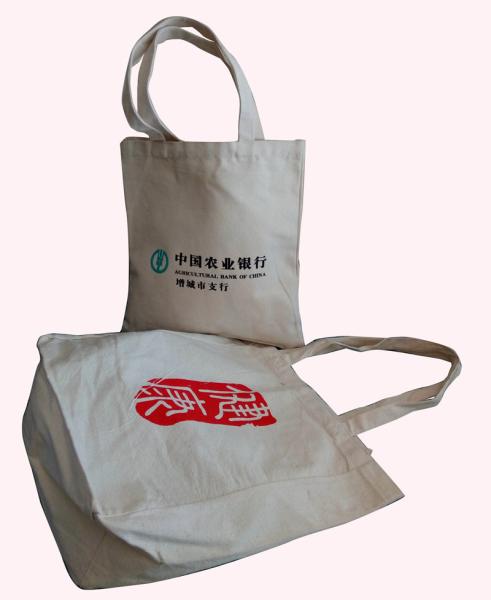 Promotional 100% Cotton Bag / Recyle Durable Shopping Bag Customized Shape And Logo