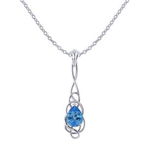 Airy Design Of artistique ce Topaz Pendant bleu lunatique