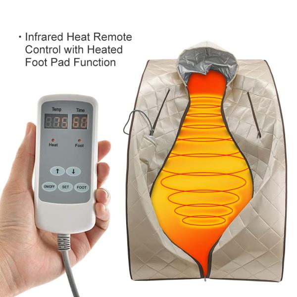 Smartmak 1050W Home Indoor 1 Person Far Infrared Sauna Tent With Hat